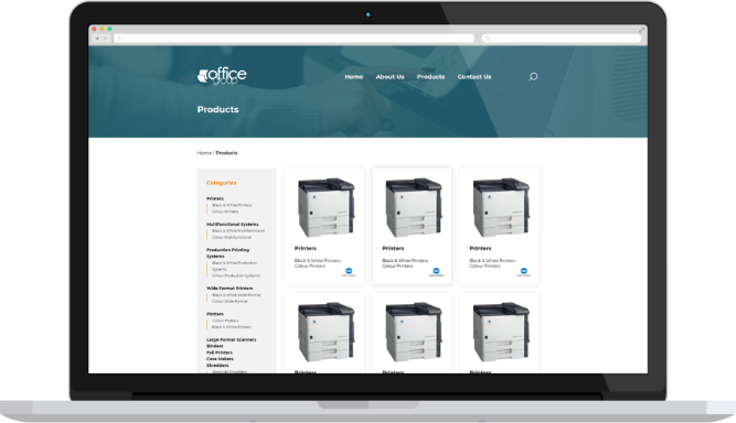 Office Group Desktop Products Website Preview