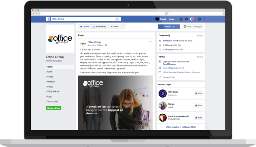 Office Group Facebook Page Preview